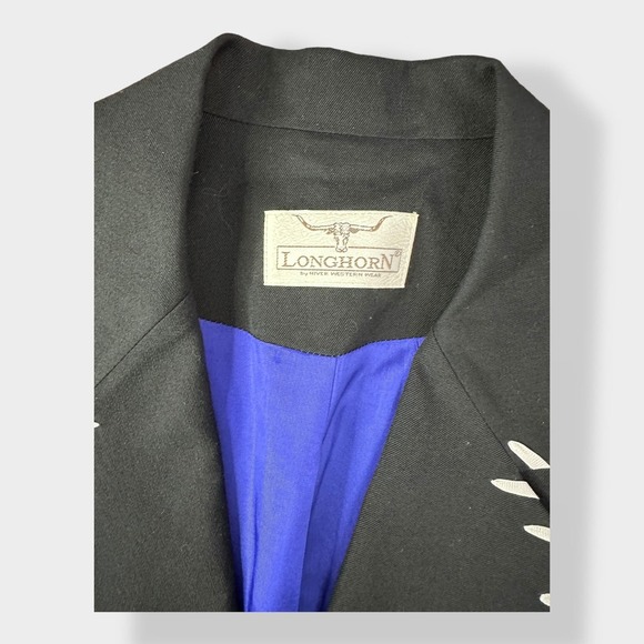 Longhorn by Niver Western‎ Wear Vintage 100% Worsted Wool Blazer Size 6 - Picture 2 of 6